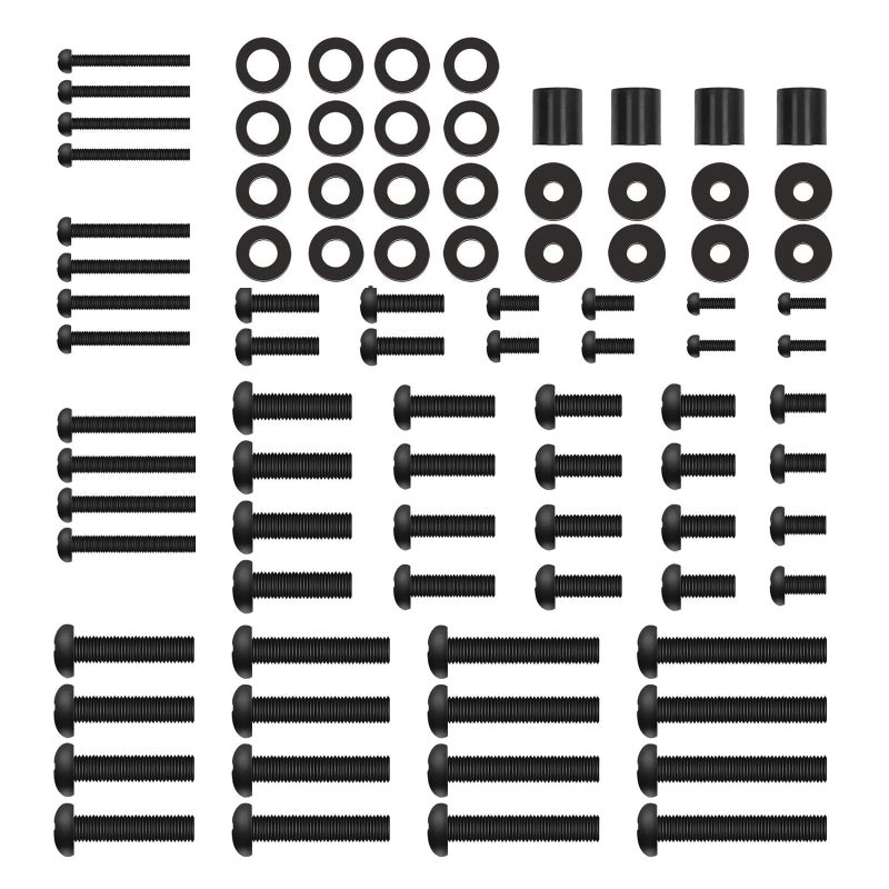 Perlegear طقم أدوات تثبيت التلفاز العالمي يناسب معظم التلفزيونات حتى 80 بوصة، براغي VESA M4، M5، M6، M8، فواصل وغسالات، يعمل مع معظم حوامل التلفاز/الشاشات، PGUHP2، أسود - Image 1
